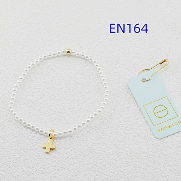 Enewton White Pearl Gold Cross Bracelet - Picture 2 of 5